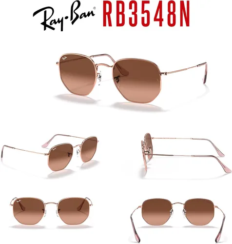 Vista 7 de Ray-Ban RB3548N - Gafas de sol hexagonales 001 de 54 M para hombres y mujeres (grande), paquete con kit de diseñador iWear