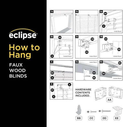 Vista 9 de Eclipse Persianas de madera falsa de 2 pulgadas, 21" de ancho x 64" de largo en roble oscuro - Persianas sin cordones, certificadas como seguras