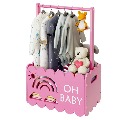 Vista 10 de Caja de madera para baby shower para niños y niñas, regalos de canasta para nuevos padres, regalo de bienvenida para bebé, adecuado para el embarazo