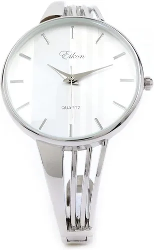 Vista 3 de FTW Reloj de pulsera de pulsera de lujo para mujer de estilo de cadena de plata