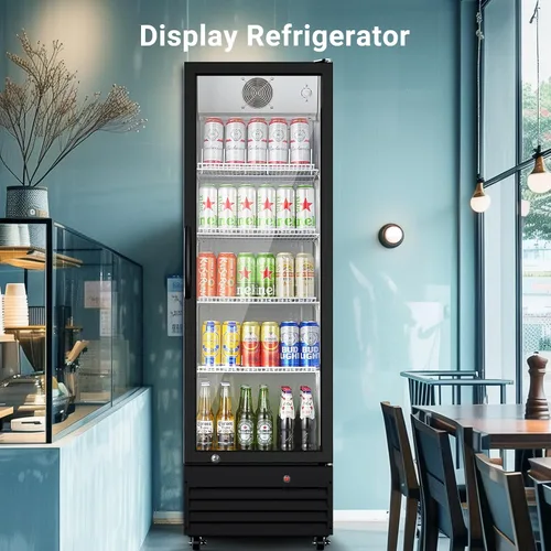 Vista 2 de BODEGA BODEGACOOLER - Refrigerador comercial de bebidas de 9 pies cúbicos con puerta de cristal, refrigeradores de bebidas para exhibición