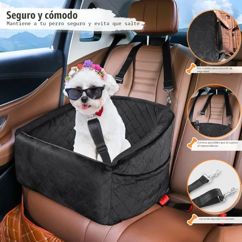 Vista 3 de NEEZUKAR Asiento de automóvil para perros pequeños y medianos, asiento elevador desmontable lavable para perros de menos de 30 libras, asiento