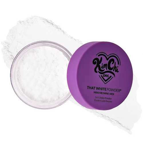 Vista 17 de KimChi Chic Beauty Puff Pass - Polvo fijador y sellador con la técnica baking, polvo suelto con borla extraesponjosa, maquillaje facial marrón suave