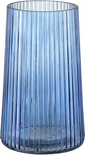 Vista 25 de Jarrón de vidrio ámbar para flores, florero para ramo, jarrones de vidrio modernos, jarrones acanalados para sala de estar, dormitorio, mesa