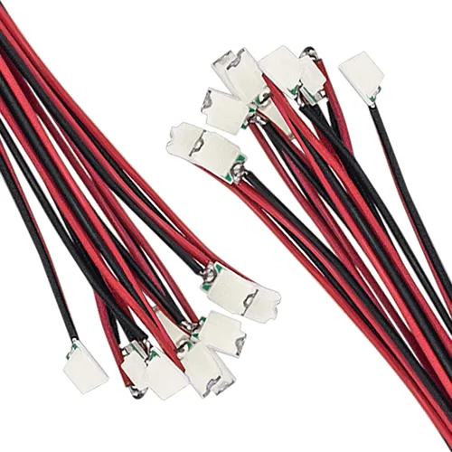 Vista 7 de DiCUNO 100 diodos emisores de luz SMD 0805 pre-cableados, micro LED pre-soldados para bricolaje, proyectos de ciencia, longitud del cable 6.3 in