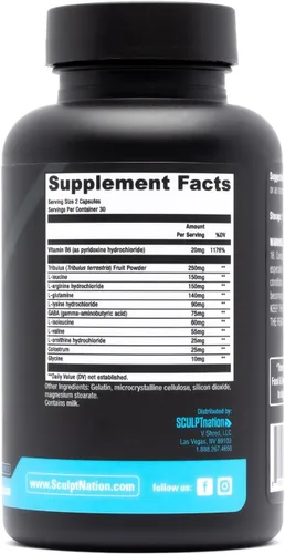 Vista 2 de Sculpt Nation de V Shred L Arginina, Tribulus Terrestris y Aminoácidos para Energía, Rendimiento y Apoyo a la Vitalidad, Masa Corporal Magra y Apoyo
