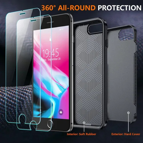 Vista 5 de SPIDERCASE para iPhone 7/8 Plus, [protección contra caídas de 10 pies de grado militar] [antideslizante]