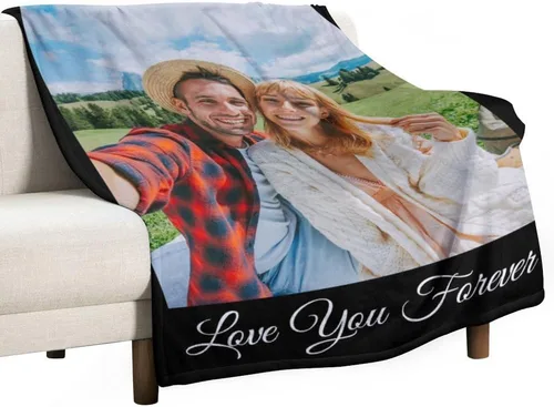 Vista 3 de Manta personalizada con texto en imagen, fotos, regalos para adultos, niños, novia, novio, Navidad, Halloween, día del padre, madre, San Valentín