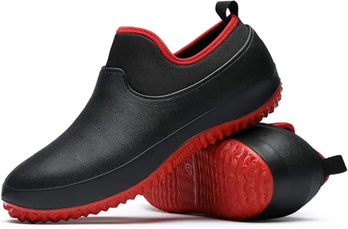 Vista 8 de YUKTOPA Zuecos de trabajo impermeables antideslizantes para hombre y mujer, resistentes al aceite, zapatos de chef de seguridad, zapatos de trabajo