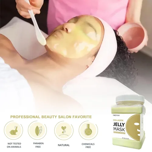 Vista 2 de YMEYFAN Máscara de gelatina en polvo para faciales profesionales – Mascarilla facial reafirmante e hidratante con colágeno, cuidado de la piel
