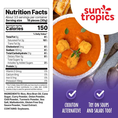 Vista 2 de Sun Tropics Mochi Crunch Golden Curry 3.5 oz (paquete de 6) Puffs de arroz