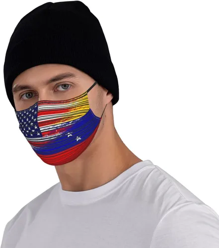 Vista 7 de Máscara de la bandera de Venezuela de Estados Unidos protege el sistema respiratorio respiratorio respiratorio con tranquilidad negro, Negro