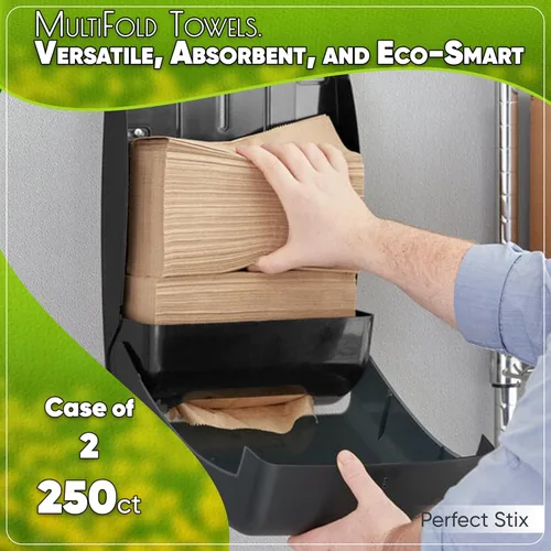 Vista 7 de Toallas de papel Kraft MultiFold - Paquete de 2-250 ct. Total de 500 toallas