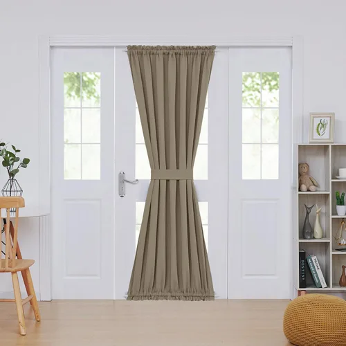 Vista 63 de Deconovo Cortinas opacas para puerta, bolsillo para cortinero y cortinas de bloqueo con aislamiento térmico para dormitorio, 137.16 x 189.2 cm, azul