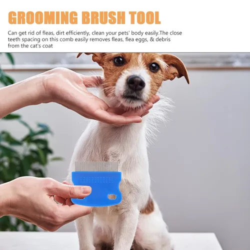 Vista 7 de KALLORY Peine de aseo para perros, peine para eliminar el pelo de mascotas, peine de masaje para eliminar mate, nudos y enredos (color al azar)