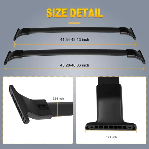 Vista 2 de OCPTY - Barra transversal para Honda Odyssey 2011-2017 Bastidores de equipaje de aluminio para portador de carga en la azotea, bolsa, kayak