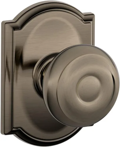 Vista 27 de SCHLAGE F10 GEO 716 Pomo de Puerta Georgiano, Cerradura de Paso para Pasillo y Armario, Bronce Envejecido (Paquete de 4)
