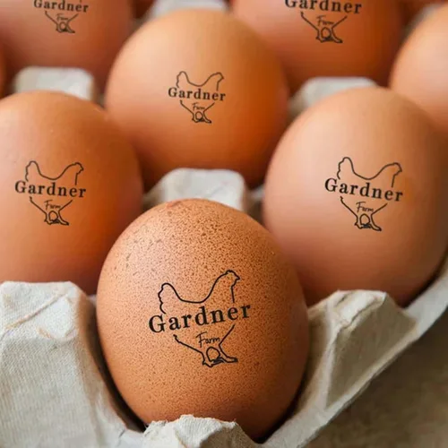 Vista 3 de Sello personalizado para huevos de gallina, sello de huevos frescos, sello de huevo pequeño, sello de goma completo, bonitos sellos de huevos