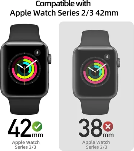Vista 2 de pzoz Funda compatible con Apple Watch Series 2 / Series 3 con protector de pantalla de 1.654 pulgadas, accesorios delgado, cobertura completa