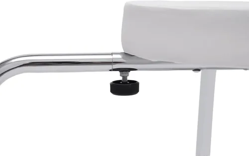 Vista 6 de Silla de pedicura moderna, altura ajustable y longitud de hierro y PVC, para el hogar, spa, salón de belleza (blanco)