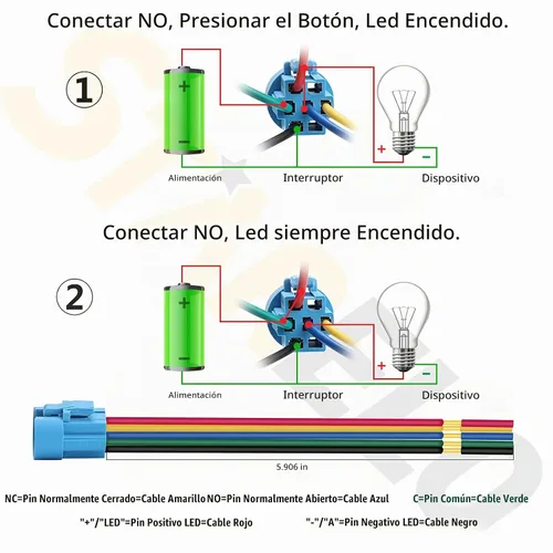 Vista 3 de STARELO 5 piezas 16 mm interruptor de botón de presión LED momentáneo, carcasa plateada, interruptor de botón de presión impermeable IP65, 1NO 1NC