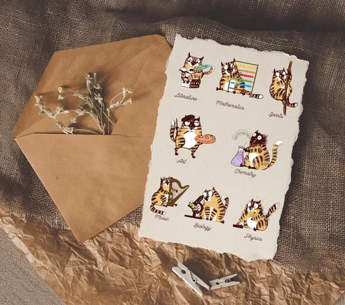 Vista 4 de Sellos transparentes para hacer tarjetas, gatos funky nueve temas, disciplinas, fondo, sellos de goma transparente para diario de viñetas, álbum