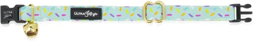 Vista 2 de Ultra Joys Collar de Gato con Campanas - Collar de Gatito Separable con Campana - Collar de Gato Separable para Cumpleaños de Gatos Pequeños Solo