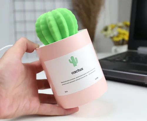 Vista 5 de Minihumidificador, 280ml USB Portátil Cactus Difusor de aire con niebla fría, Funcionamiento Ultra-silencioso para Dormitorio Hogar Oficina Yoga