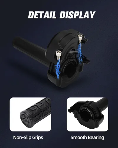 Vista 6 de Sur Ron - Conjunto de tubo de acelerador + empuñaduras, paquete de acelerador eléctrico para moto eléctrica Sur Ron Light Bee X/S, color negro