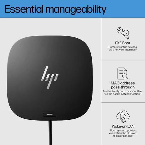 Vista 4 de HP USB-C Dock G5 - Adaptador 11-en-1 para portátiles, PC y notebooks con USB-C y Thunderbolt - Un solo cable para carga, red o transferencia