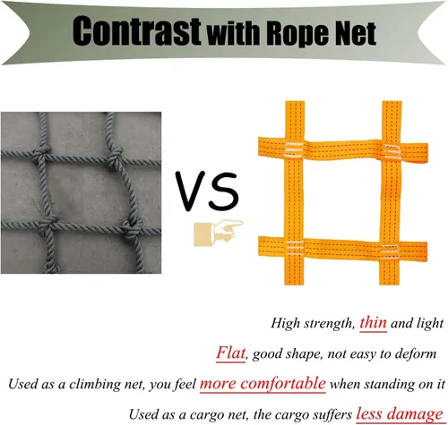 Vista 5 de Estructura de red de escalada, red de carga de escalada, escalera de cuerda de poliéster para columpio, juego de accesorios para exteriores Ninja