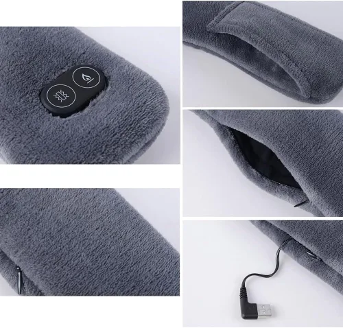Vista 5 de ikasus Bufanda cálida USB Bufanda de cuello calentada Ajuste de temperatura de tres niveles Control de masajeador de cuatro niveles Bufandas