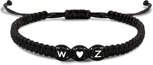 Vista 161 de Pulseras con iniciales para mujeres y hombres, regalos para novia, novio, pulseras de letras "I Love You", regalos para ella, él, mejor amigo