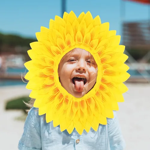Vista 8 de SAFIGLE 3 piezas de sombreros de girasol para niños y adultos decoración de girasol, tela cómoda, fácil de llevar, perfecto para juegos deportivos