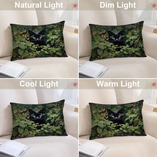 Vista 334 de Batmerry Autumn Pumpkin Templeton Throw Pillow Covers, Green Leaves Paths Forests Decorative Pillow Covers Digital Printing Blended for Couch Sofa