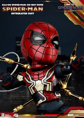 Vista 6 de Beast Kingdom Spider-Man: No Way Home: Spider-Man - Figura de acción de ataque de huevo de traje integrado, multicolor