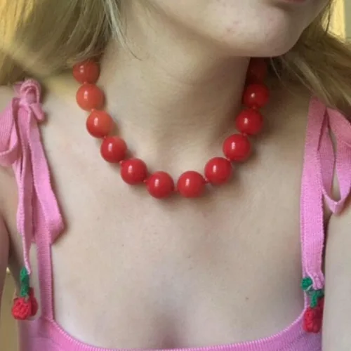 Vista 4 de YOUGANNA Harry Chunky Colorful Beaded Choker Necklace for Women One Direction Harry Funky Big Bubblegum Bead Necklace for Men Harry Fans Jewelry