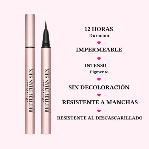 Vista 5 de Too Faced Better Than Sex Easy Glide Delineador Líquido Delineador de Ojos Líquido Resistente a la Descamación e Impermeable para Pigmento 01