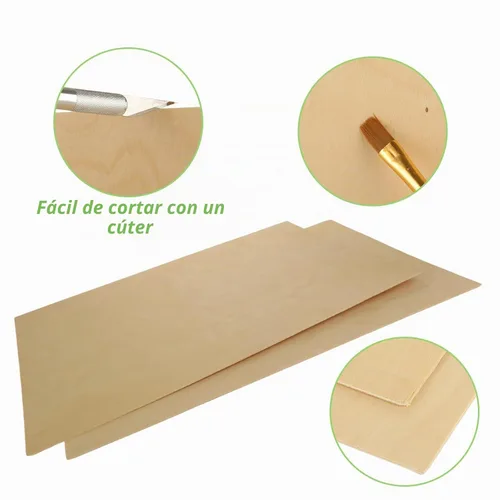 Vista 4 de 12 piezas de hojas de madera contrachapada de abedul báltico de 16 x 12 x 1/16 pulgadas, hojas de madera contrachapada sin terminar para artes