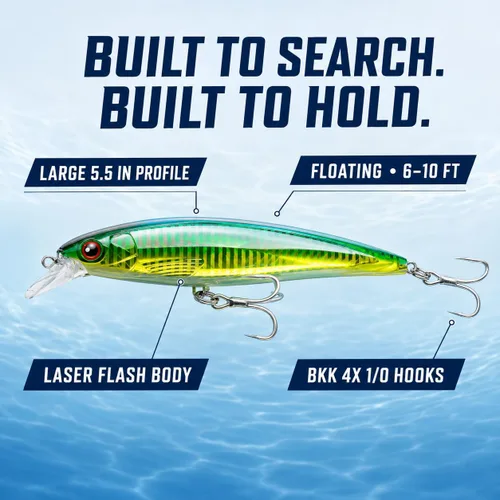 Vista 3 de Saltwater Trolling Lures, Floating Diving Minnow Baits