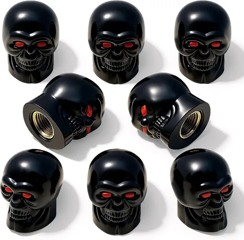 Vista 58 de 4 piezas de tapas de válvula de neumático estilo Cobra, forma de cabeza de serpiente, tapas universales de válvula de neumático con núcleo de cobre