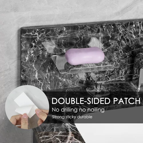 Vista 5 de LUEXBOX Cinta de montaje de doble cara resistente, nano cinta para ducha, cuadrados de montaje, almohadilla adhesiva transparente para paredes