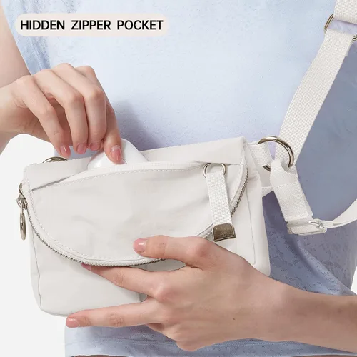 Vista 6 de Bolso cruzado para mujer, bolsa de festival para toda la noche, con correa ajustable, bolso de nailon para viajes, trabajo, casual, al aire libre