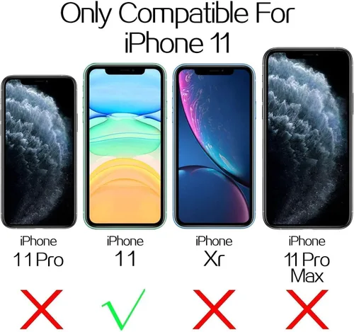 Vista 2 de NGB Supremacy Funda compatible con iPhone 11 (6.1 pulgadas) con protector de pantalla de vidrio templado/correa para la muñeca, purpurina flotante