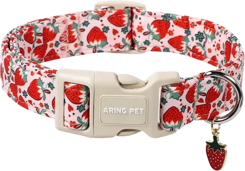 Vista 16 de Aring Pet Collar de algodón, ligero y ajustable, con hebilla de liberación rápida para perros pequeños, medianos y grandes, para cachorros, rosa