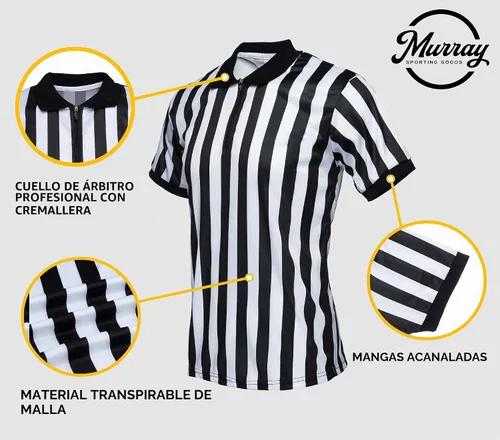 Vista 7 de Murray Sporting Goods - Camisa de árbitro para hombre, con cuello y manga corta, disfraz de fútbol para Halloween