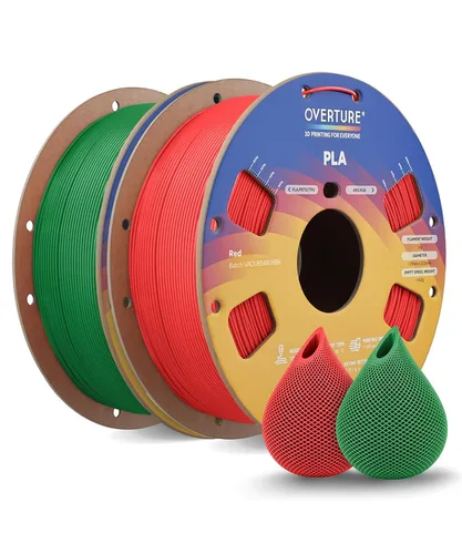 Vista 19 de OVERTURE Paquete de 10 filamentos PLA de 0.069 lbs (0.069 in), filamento de impresora 3D de herido ordenado, paquete de 10 bobinas de 2.2 libras