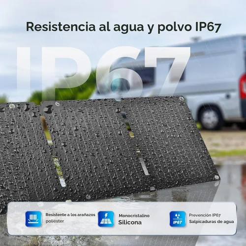 Vista 6 de Renogy Paneles solares, cargador de panel solar portátil de 30W, carga rápida para iPhone, iPad, tabletas, portátil, banco de energía, con puertos