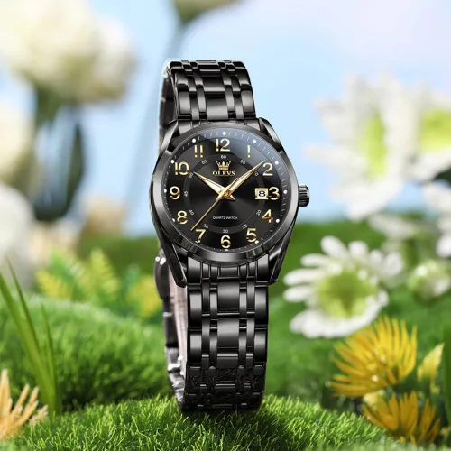 Vista 7 de OLEVS Reloj de pulsera de cuarzo para mujer, de acero inoxidable, impermeable, luminoso, fecha, fácil de leer, para mujer