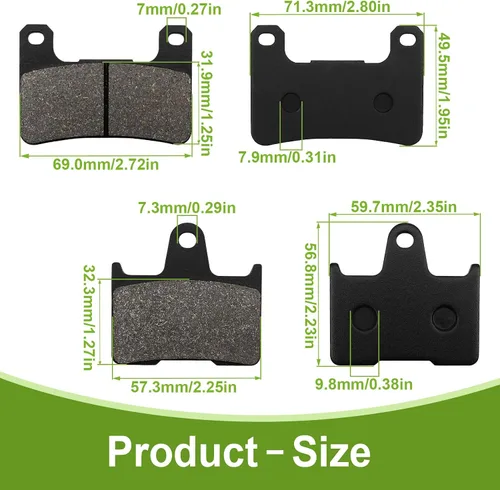 Vista 4 de ZICOO Pastillas de freno delanteras y traseras para Suzuki GSXR 1000 2004 2005 2006 GSXR 600 K4 K5 2004 2005 GSXR 750 K4 K5 2004-2005